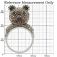 MA0W279 - Ruthenium Brass Ring with Top Grade Crystal  in Multi Color
