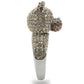 MA0W279 - Ruthenium Brass Ring with Top Grade Crystal  in Multi Color