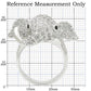 0W280 - Rhodium Brass Ring with Top Grade Crystal  in Jet