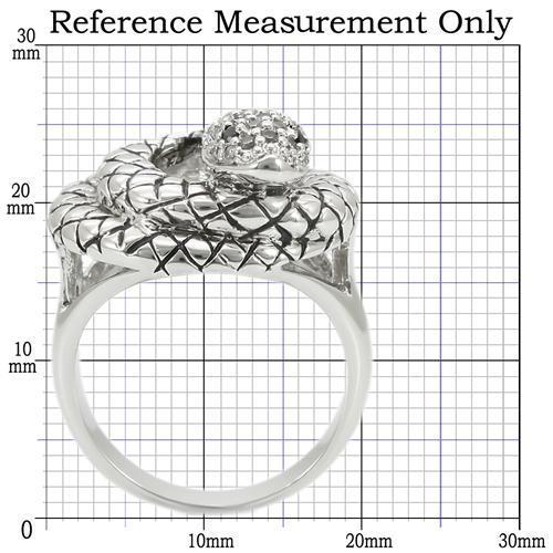 MA0W281 - Rhodium Brass Ring with AAA Grade CZ  in Jet