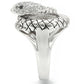 MA0W281 - Rhodium Brass Ring with AAA Grade CZ  in Jet