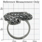 MA0W282 - Ruthenium Brass Ring with Top Grade Crystal  in Jet