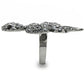 MA0W282 - Ruthenium Brass Ring with Top Grade Crystal  in Jet