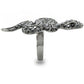 MA0W282 - Ruthenium Brass Ring with Top Grade Crystal  in Jet