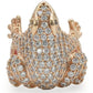 MA0W283 - Rose Gold Brass Ring with AAA Grade CZ  in Jet