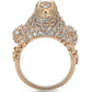 MA0W283 - Rose Gold Brass Ring with AAA Grade CZ  in Jet