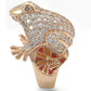 MA0W283 - Rose Gold Brass Ring with AAA Grade CZ  in Jet