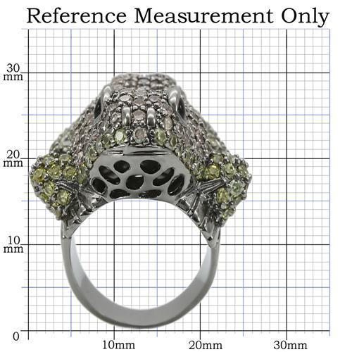 MA0W284 - Ruthenium Brass Ring with AAA Grade CZ  in Multi Color