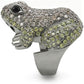 MA0W284 - Ruthenium Brass Ring with AAA Grade CZ  in Multi Color
