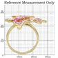 MA0W289 - Gold Brass Ring with Top Grade Crystal  in Multi Color