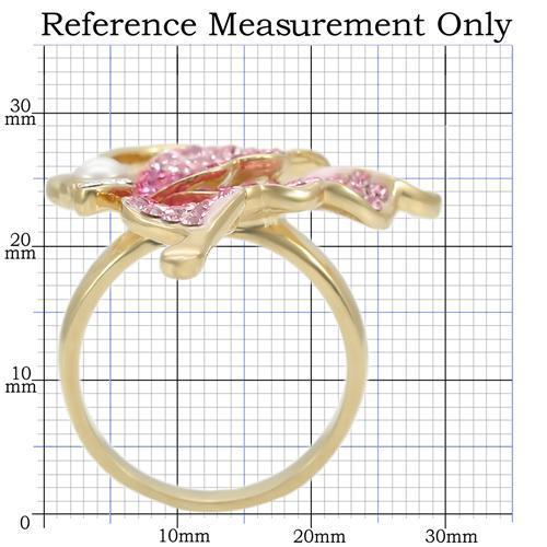 MA0W289 - Gold Brass Ring with Top Grade Crystal  in Multi Color