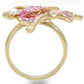 MA0W289 - Gold Brass Ring with Top Grade Crystal  in Multi Color