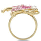 MA0W289 - Gold Brass Ring with Top Grade Crystal  in Multi Color