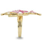MA0W289 - Gold Brass Ring with Top Grade Crystal  in Multi Color