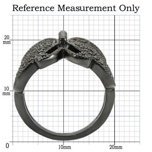 MA0W290 - Ruthenium Brass Ring with AAA Grade CZ  in Champagne