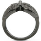 MA0W290 - Ruthenium Brass Ring with AAA Grade CZ  in Champagne