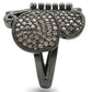 MA0W290 - Ruthenium Brass Ring with AAA Grade CZ  in Champagne