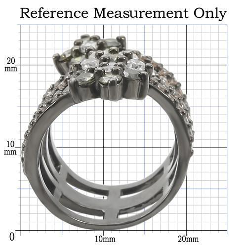 MA0W293 - Ruthenium Brass Ring with AAA Grade CZ  in Multi Color