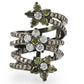 MA0W293 - Ruthenium Brass Ring with AAA Grade CZ  in Multi Color