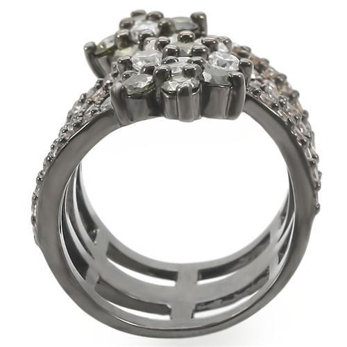 MA0W293 - Ruthenium Brass Ring with AAA Grade CZ  in Multi Color
