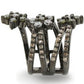 MA0W293 - Ruthenium Brass Ring with AAA Grade CZ  in Multi Color