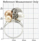 MA0W296 - Rhodium + Ruthenium Brass Ring with Synthetic Pearl in Multi Color