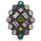 MA0W297 - Ruthenium Brass Ring with AAA Grade CZ  in Multi Color