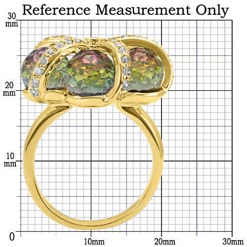 MA0W299 - Gold Plated Brass Ring with Top Grade Crystal  in Multi Color