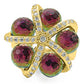 MA0W299 - Gold Plated Brass Ring with Top Grade Crystal  in Multi Color