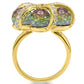 MA0W299 - Gold Plated Brass Ring with Top Grade Crystal  in Multi Color