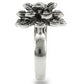 MA0W301 - Rhodium Brass Ring with Top Grade Crystal  in Jet