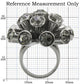 MA0W306 - Ruthenium Brass Ring with Top Grade Crystal  in Jet