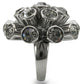 MA0W306 - Ruthenium Brass Ring with Top Grade Crystal  in Jet