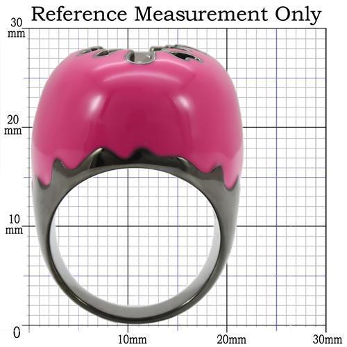 MA0W309 - Ruthenium Brass Ring with AAA Grade CZ  in Champagne