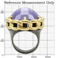 MA0W311 - Gold+Ruthenium Brass Ring with Milky CZ  in Tanzanite