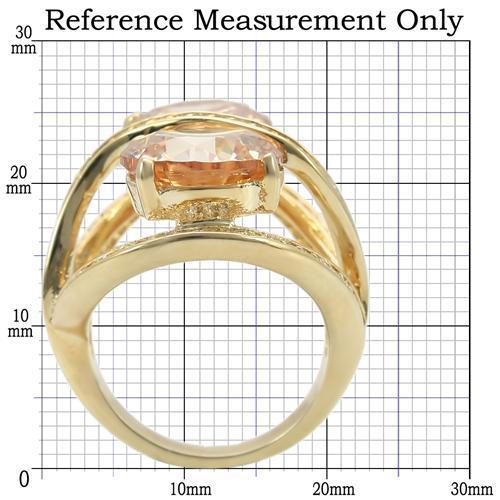 MA0W314 - Gold Brass Ring with AAA Grade CZ  in Champagne