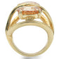 MA0W314 - Gold Brass Ring with AAA Grade CZ  in Champagne