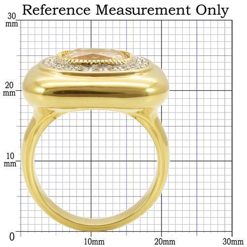 MA0W315 - Gold+Rhodium Brass Ring with AAA Grade CZ  in Champagne