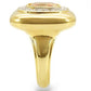 MA0W315 - Gold+Rhodium Brass Ring with AAA Grade CZ  in Champagne