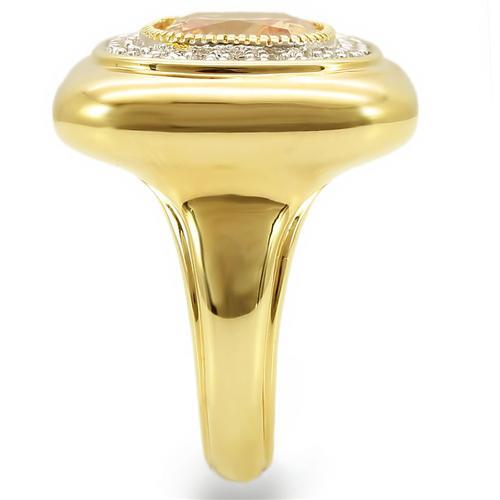 MA0W315 - Gold+Rhodium Brass Ring with AAA Grade CZ  in Champagne