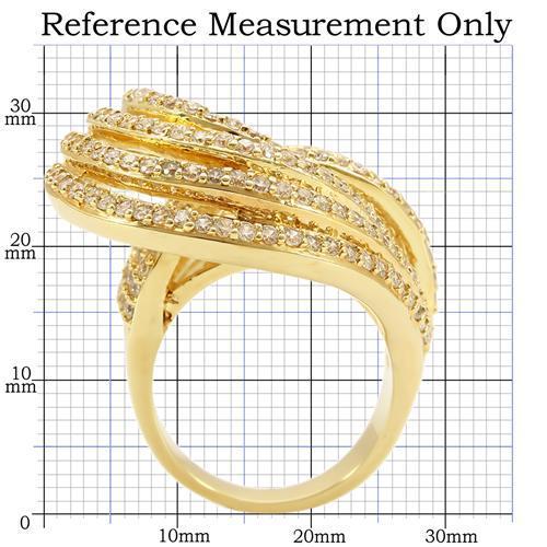 MA0W316 - Gold Brass Ring with AAA Grade CZ  in Clear