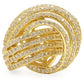 MA0W316 - Gold Brass Ring with AAA Grade CZ  in Clear