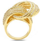 MA0W316 - Gold Brass Ring with AAA Grade CZ  in Clear