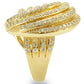 MA0W316 - Gold Brass Ring with AAA Grade CZ  in Clear