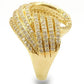 MA0W316 - Gold Brass Ring with AAA Grade CZ  in Clear