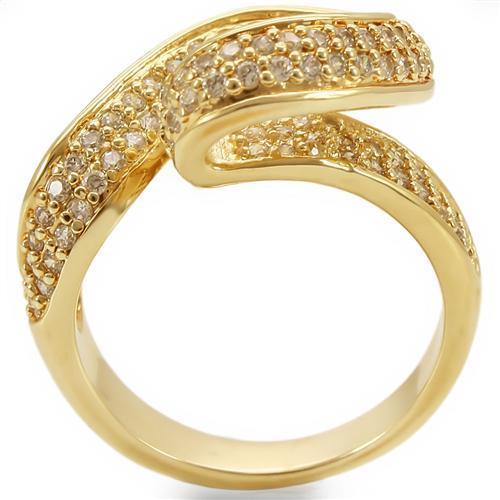 MA0W317 - Gold Brass Ring with AAA Grade CZ  in Clear