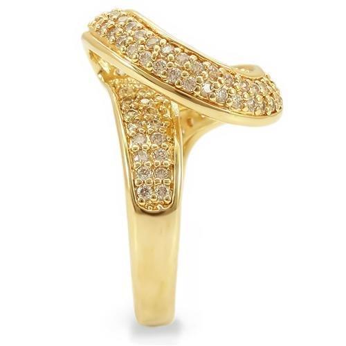 MA0W317 - Gold Brass Ring with AAA Grade CZ  in Clear