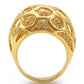 MA0W318 - Gold Brass Ring with AAA Grade CZ  in Clear