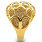 MA0W318 - Gold Brass Ring with AAA Grade CZ  in Clear