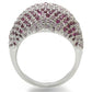 MA0W322 - Rhodium Brass Ring with AAA Grade CZ  in Multi Color